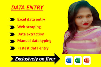 do  manual data typing, data extraction, and spreadsheet cleanup work