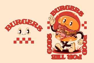 create vintage cartoon mascot logo or tshirt design
