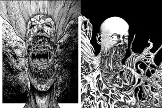 create dark art, horror illustration design