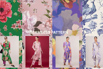 create seamless and placement floral pattern for you