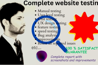 do complete website analysis for bugs, UI, UX, and usability