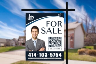 design real estate realtor open house for sale rent yard sign rider