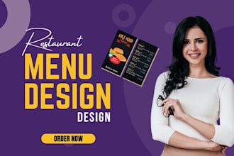 design clean restaurant menu cards,  food menus and handbills for your business