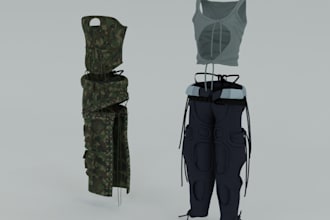 make 3d second life model, 3d clothing design and rig it