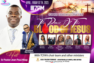 design a glowing concert flyer, or church flyer design fast