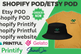 print on demand shopify store etsy shop listing SEO printful printify gelato
