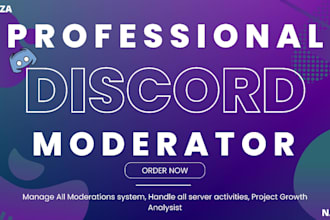 be your discord moderator and community manager