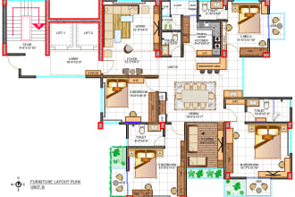do the best autocad 2d furniture layout plan for you