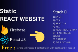 design and deploy static website using react js and firebase