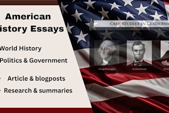 write authentic article on american and world history