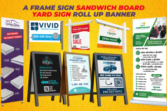 design a frame, yard, sandwich board, outdoor sign, roll up, retractable banner