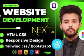 design responsive web using html css javascript bootstrap figma to html react js