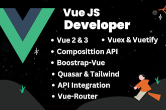 do vuejs frontend development with vuetify, vuex, tailwind