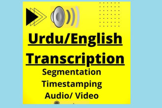 do urdu and english audio video transcription