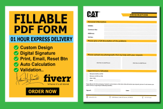 create, design and convert to a fillable pdf form