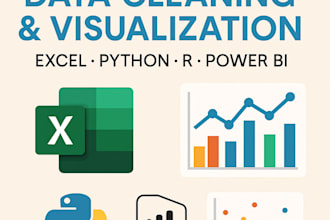 do data cleaning and visualization with python, r, and create power bi dashboard