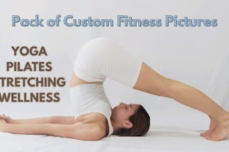 create fitness photo packs, yoga, pilates, stretching