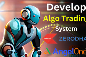 develop algo trading on zerodha, angel,upstox, crypto, forex