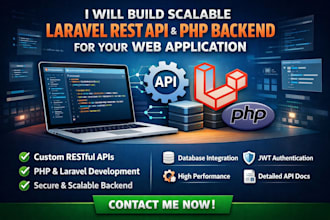 build scalable laravel rest API and PHP backend for your web application