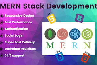 develop professional and responsive mern stack website