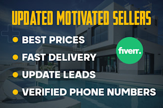 provide real estate updated motivated seller leads with skip tracing