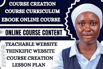 create ebook online course, lesson plan, content writing, online course creation