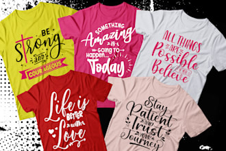 do typography tshirt design with stylish fonts