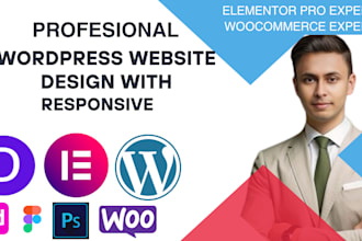 install wordpress, redesign, customize, and be your elementor pro expert