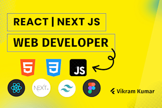build a responsive react js and next js website or clone any website