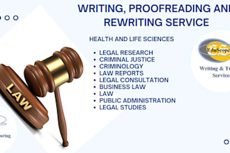 help in legal research, business law and criminology