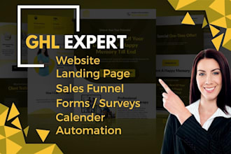 build gohighlevel sales funnel, gohighlevel landing page, ghl website expert