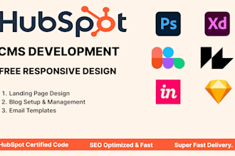 develop hubspot landing pages, hubspot website  via figma,xd
