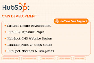 develop hubspot website , hubspot landing page , figma to hubspot