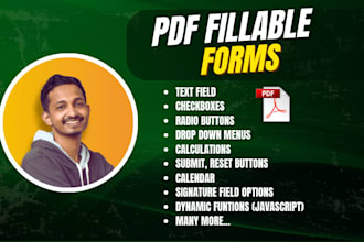 professionally create a fillable PDF form for your company and websites