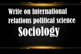 write on international relations political science and sociology