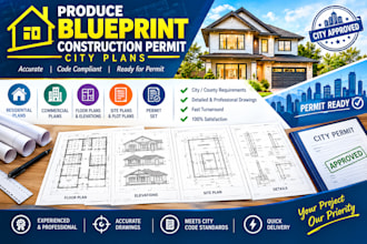 produce blueprint construction permit city plans