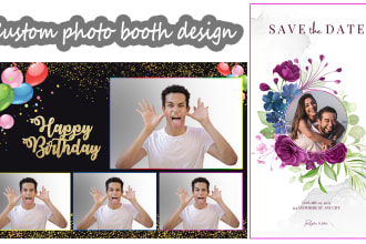 design unique custom photo booth template and frame