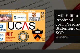 professionally edit your  personal statement or statement of purpose