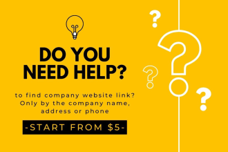 find company website domain by name, address or phone