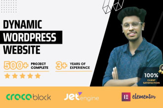 build dynamic wordpress website with crocoblock, elementor pro, jet engine