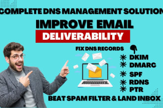 setup or fix spf, dkim, dmarc, or any dns record for email inbox deliverability