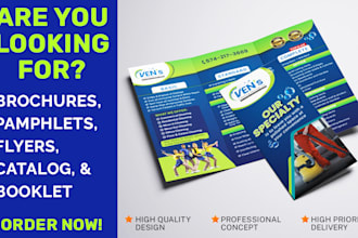 create professional flyers, brochures, pamphlets, catalog and booklet
