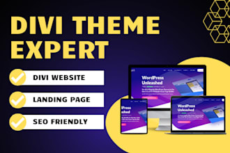be divi expert for divi wordpress website, divi landing page