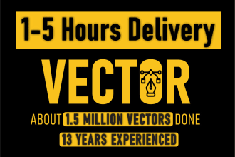 vectorize logo, line art, t shirt, portrait, typography and any illustration