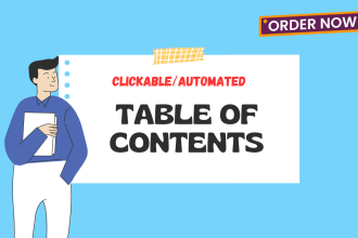 create a reliable and clickable table of contents for you