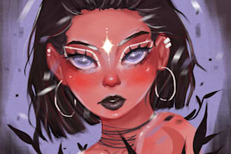 draw stylized characters with simple background