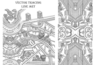 draw a detailed vector line art illustration for you