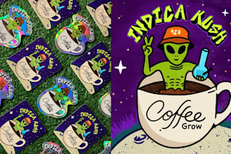 create your grow shop logo branding psychedelic