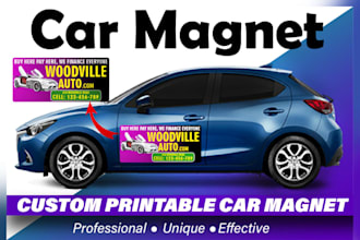 design premium quality car door magnet, van magnet, and any vehicle magnet