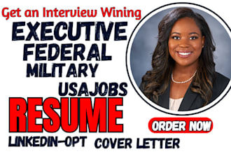 provide professional federal, executive, and director resume